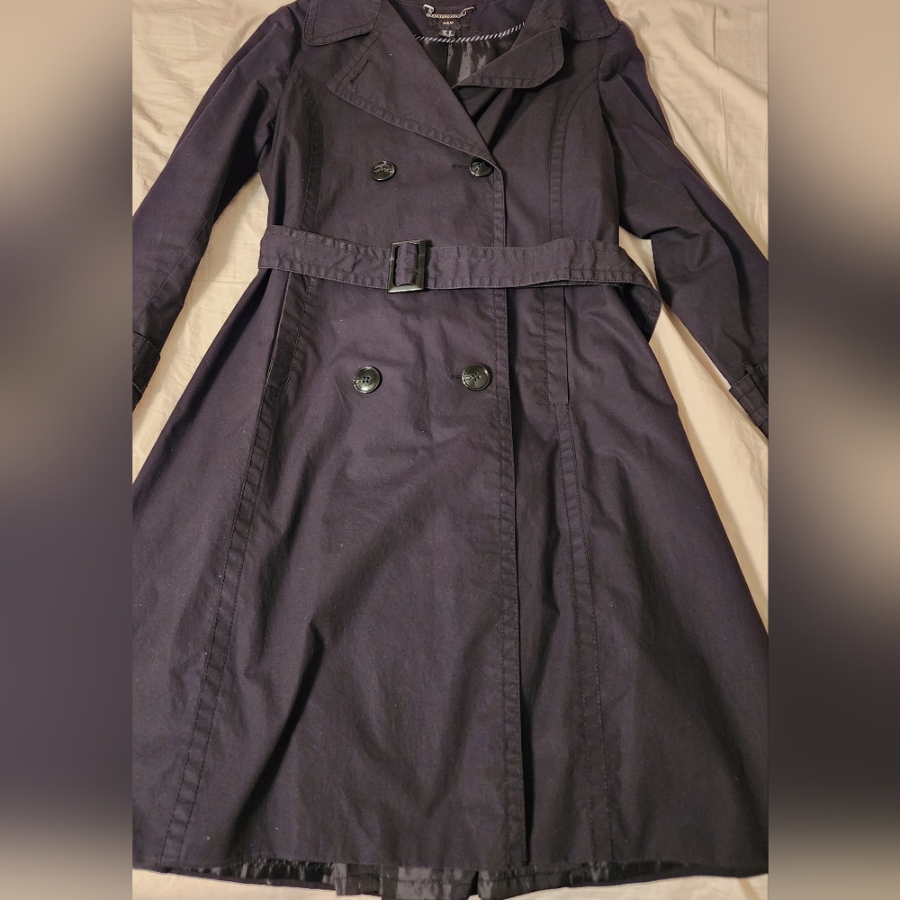 H&M Black Trench Boat Belted Double Breasted